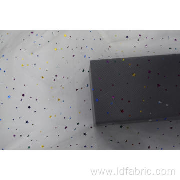 100% Polyester Star And Moon Pattern Mesh Fabric